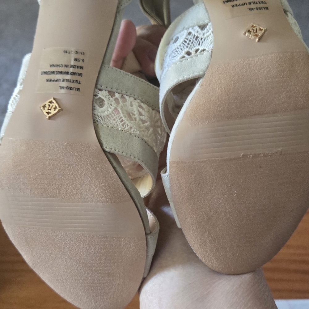 Nanette Lepore Cream Lace Heels
